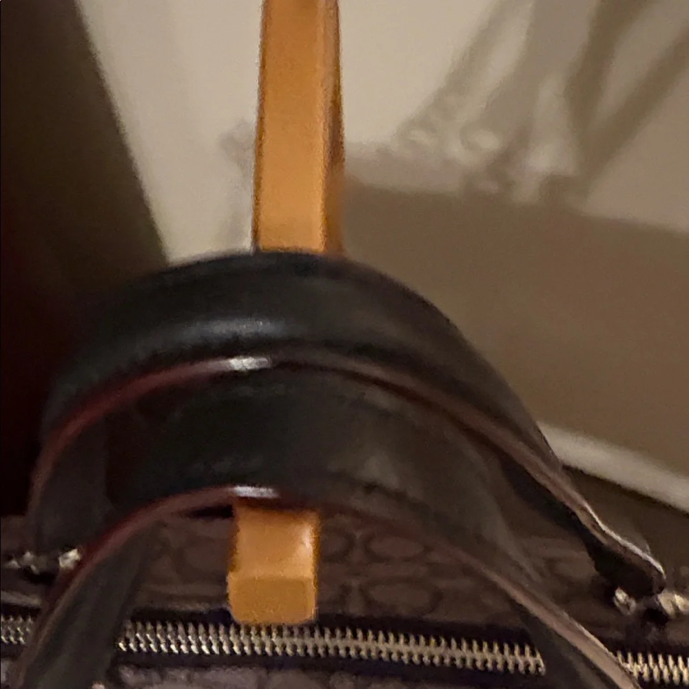 Coach small Kelsey satchel signature jacquard canvas with black leather trim - Picture 4 of 14